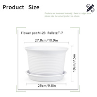 Pot de fleurs classique en résine durable pour intérieur/extérieur avec trou de drainage, capacité de 7,94 L pour plantes bonsaï, succulentes, pothos