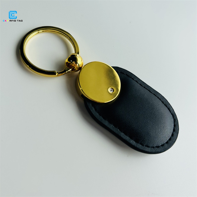 NFC Keychain for Door Lock System Good Reading Genuine Leather NFC Tag Keyfob