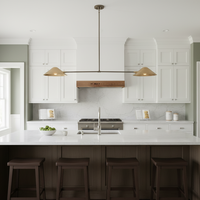 Lustre linéaire en gros du milieu du siècle moderne abat-jour conique en laiton foncé pour îlot de cuisine table à manger certifié UL/CE
