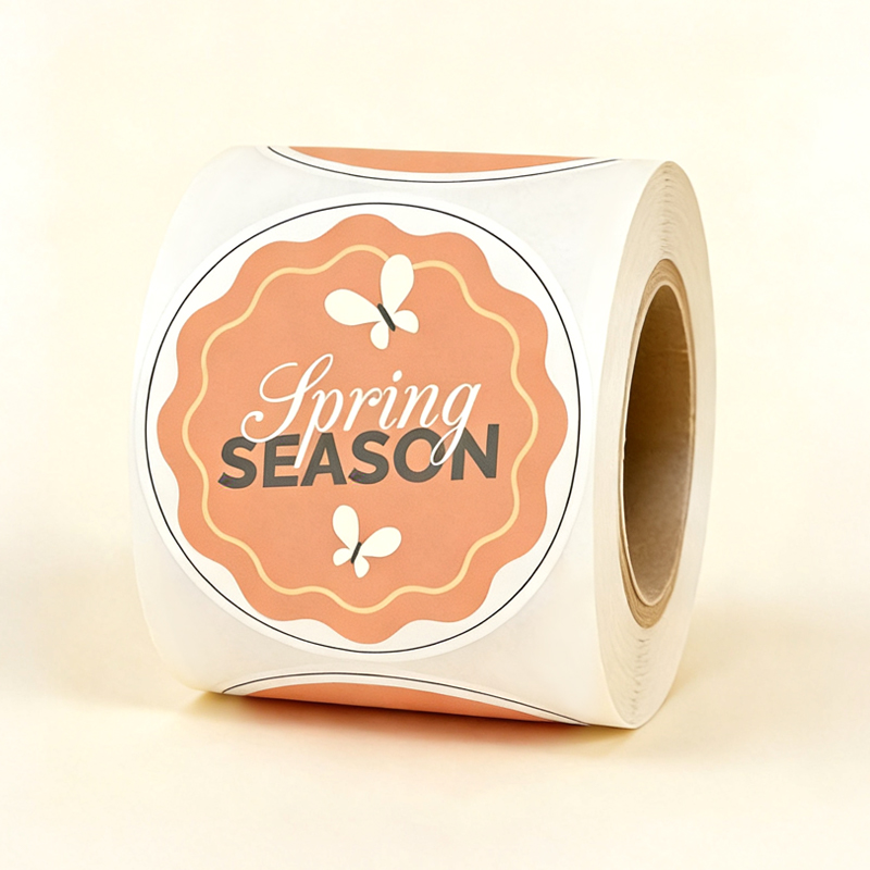 Custom Personalized Brand Private Logo Label Round Stickers Paper Vinyl Adhesive Waterproof Sticker Roll For Packing Custom