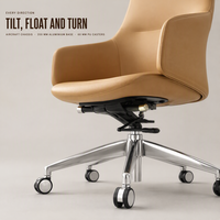 Chaise de bureau en cuir PU durable au design moderne et épuré, avec hauteur réglable, fonction pivotante et inclinable, idéale pour le bureau à domicile et l'atelier