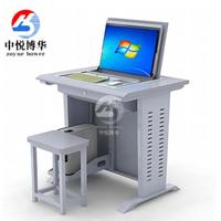Bureau d'ordinateur rabattable multimédia pour salle de classe Moniteur LCD rabattable Table de bureau pour salle de classe Hôte externe