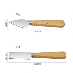 Ensemble de 3 couteaux en acier inoxydable avec manche en bois, outils de découpe de pizza, ustensiles de cuisine pour plateau de fromages et préparation alimentaire - Product Image 2
