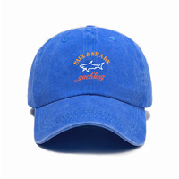 Gorra de Béisbol Vintage Lavada y Desgastada, con Estampado de Letras de Tiburón, Estilo Desestructurado de 6 Paneles, para Hombre y Mujer, Todas las Temporadas, OEM