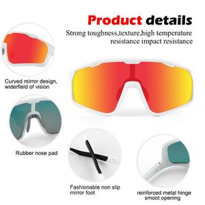 Lunettes de sport personnalisées, lunettes polarisées, vente chaude, lunettes de soleil pour hommes Tr90 UV400 miroir, cricket, vélo, cyclisme, avec logo - Product Image 6