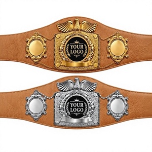 Ceinture de championnat de boxe en cuir personnalisée avec emblème d'aigle, ceinture d'arts martiaux unisexe pour Aikido, Taekwondo et Karaté, respirante - Product Image 1