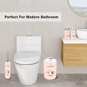 Ensemble d'accessoires de salle de bain 6 pièces avec des cerises mignonnes Impression d'été Slogan drôle Laiton/Acier inoxydable Finition Vous Cerise Beaucoup! - Product Image 4