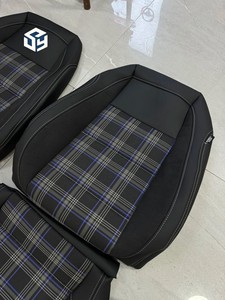 Ensemble complet de housses de siège de voiture en cuir nappa avec logo personnalisé, confortable et élégant, pour <span class=keywords><strong>Volkswagen</strong></span> <span class=keywords><strong>Golf</strong></span> - Product Image 2