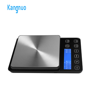 Báscula de cocina de acero inoxidable con retroiluminación azul, unidad de pesaje en PCS, temporizador y pantalla LCD. - Product Image 1