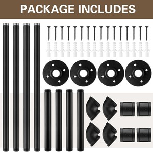 <strong>Black</strong> Iron Industrial Pipe <strong>Clothing</strong> Rack Multi Purpose Hanging Rack Garment <strong>Rail</strong> for Laundry Room Closet - Product Image 6