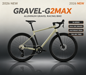 Nouveau Vélo de Gravel en Aluminium Gravel-g2max 2026, 24 Vitesses, Freins à Disque Doubles, Léger, Pédales Standard, Pneus 700x50c - Product Image 1