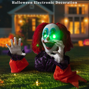 <span class=keywords><strong>Payaso</strong></span> animado <span class=keywords><strong>loco</strong></span> de Halloween en el suelo Prop con sensor de movimiento para la habitación de la casa embrujada y la decoración de miedo del patio - Product Image 6