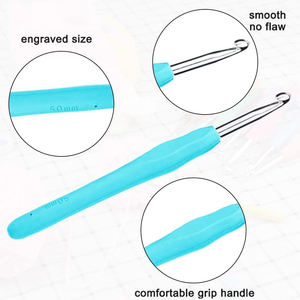 Soft Handle <b>Crochet</b> <b>Hook</b> 9pcs/set Aluminum <b>Crochet</b> <b>Hook</b> Set - Product Image 2