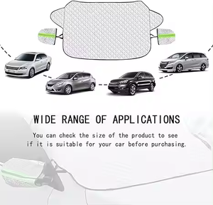 Pare-neige de voiture à usage général Couverture d'hiver Protection universelle contre la <span class=keywords><strong>pluie</strong></span> et les UV Couverture de neige de pare-brise de voiture avec bandes réfléchissantes - Product Image 6