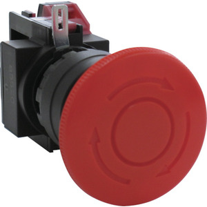 Interrupteur d'arrêt d'urgence à bouton-poussoir IDEC IP65, à verrouillage par pression, réinitialisation par rotation, 46g, sans LED, pour applications d'alimentation électrique, fabriqué au Japon - Product Image 1
