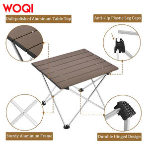 โต๊ะพับพกพา Woqi ขนาด 56x40x40 ซม. โต๊ะอลูมิเนียมพับได้สำหรับตั้งแคมป์ปิกนิกชายหาดกลางแจ้งรูปทรงสี่เหลี่ยมผืนผ้า - Product Image 5