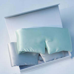 Kadın erkek yumuşak karartma 100% dut ipek uyku maskesi göz kapağı eyemask büyük ipek göz maskesi ile ayarlanabilir Velcro - Product Image 3