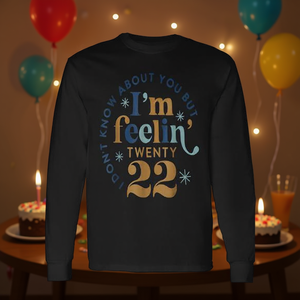 Camiseta de manga larga para adultos, unisex, con cuello redondo, de algodón, para fiesta de cumpleaños de veintidós años - Product Image 3