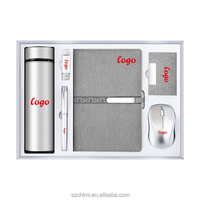 Set Hadiah Planner Bisnis 6 in 1 Grosir: Vacuum Flask & Pulpen & USB Flash Drive & Notebook & Tempat Kartu Nama & Mouse (dengan logo)