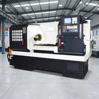 Machine de tournage CNC à lit incliné avec guidage linéaire pour servomoteur et dispositif d'outillage motorisé, fabriquée en Chine