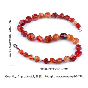 Collier tendance en perles avec pierres précieuses irrégulières, pierres de guérison pour femmes - Bijoux cadeau - Product Image 5