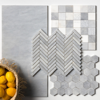 Carrelage mural en mosaïque à motif chevron en marbre blanc, design moderne, luxe, pour la décoration de baignoire, salon d'hôtel, villa, parquet