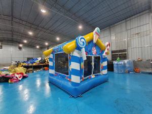 Lit de saut de bonbons <span class=keywords><strong>bleu</strong></span> Offre Spéciale enfants sautant château trampoline gonflable équipement de location de fête videur gonflable pour enfants - Product Image 2