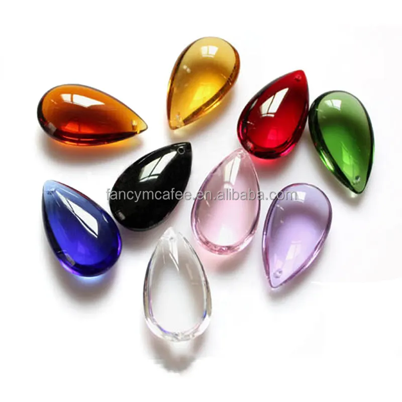 Customized Smooth Rain Drop Shaped Crystal Glass Beads Jewelry Making