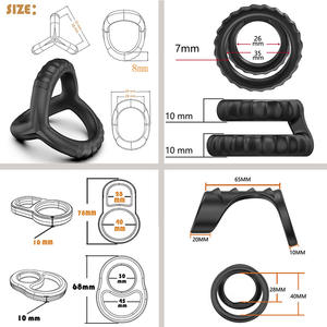 Anillos <span class=keywords><strong>de</strong></span> pene <span class=keywords><strong>de</strong></span> silicona médica elásticos en forma <span class=keywords><strong>de</strong></span> 5, Juguetes sexuales para adultos que mejoran la erección <span class=keywords><strong>de</strong></span> larga duración con función <span class=keywords><strong>de</strong></span> eyaculación retardante - Product Image 6