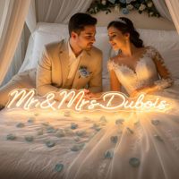 Letrero LED de Neón Personalizado para Boda, Luz Personalizada para Fondo de Recepción de Novios, Decoración para Aniversario, Compromiso o Fiesta
