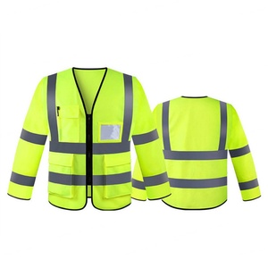 Hot Sale Hi Vis <b>Reflective</b> Safety Vest with Long Sleeves and Straps Customizable Logo for Work & Protective Purpose - Product Image 2