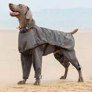 Qiqu Pet Supplies Custom New DesignerPet adjustable waterproof raincoats medium and large dog waterproof rain pins adjustable