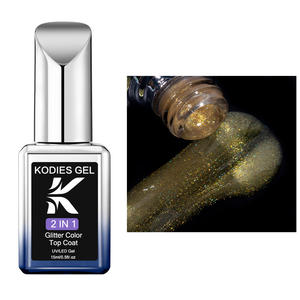 Fourniture d'usine UV Gel <span class=keywords><strong>Vernis</strong></span> à Ongles avec Shimmer Golden Top Coat 2 en 1 Brillant No-Wipe Manucure Nail Art Fournitures - Product Image 1