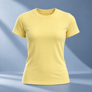 Custom Logo <b>Womens</b> 220GSM 94% Cotton 6% Spandex Ribbed <b>T</b> <b>Shirt</b> Fitted Crew Neck Short Sleeve Wholesale OEM ODM - Product Image 6