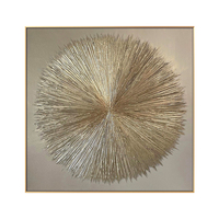 Peinture murale abstraite texturée en feuille d'or minimaliste, peinture à l'huile faite à la main, toile, cadre en bois, peinture décorative suspendue pour hôtel