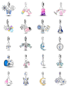 Bestseller Ciondolo Portafortuna a Forma di <span class=keywords><strong>Quadrifoglio</strong></span> con Zirconi - Gioielli Fai-da-Te per Bambini Placcati in Argento - Product Image 1