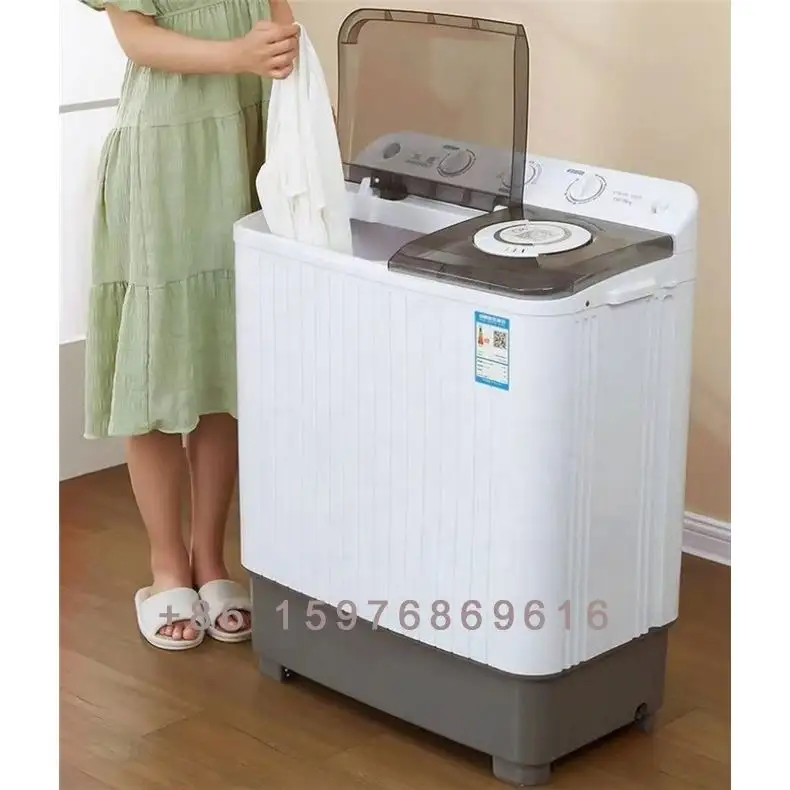 Arandela eléctrica semiautomática de doble bañera, control simple, estilo común, 10 kg, superventas