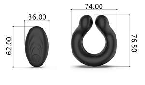 Remote Control Nirkabel, Multi-frekuensi Cincin Pengunci Getaran Pasangan Shock Delay Ejakulasi untuk Pria - Product Image 6