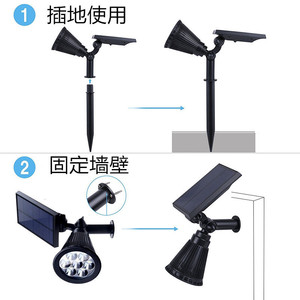 Foco LED para exteriores con energía solar, luz de paisaje, montaje en pared y suelo, iluminación para jardín y patio, resistente al agua - Product Image 2