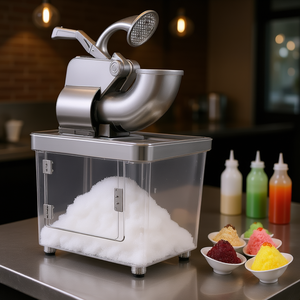 Machine à glace pilée 440LBS H, lames doubles, électrique, 300W, en acier inoxydable, pour restaurants familiaux, bars, argent - Product Image 2