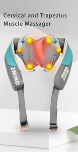 6D omuz ağrı kesici isıtma boyun masajı Shiatsu sırt ve boyun masajı ile ısı, 2 yoğunluğu - Product Image 2
