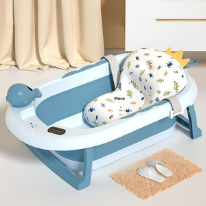 Baignoire pliable pour bébé Summer Infants, grande taille, en plastique PP, portable, antidérapante, pour nouveau-né, 2-en-1, position assise et allongée, utilisation domestique sécurisée - Product Image 1