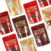 Voedselveilige recyclebare geurbestendige zipstandpouch van mono PE materiaal, duurzame verpakkingstas voor biologische snacks zoals beef jerky en jelly