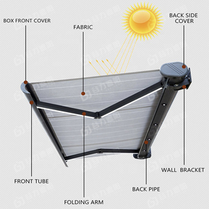 Auvent électrique automatique GULI de qualité supérieure à cassette intégrale en aluminium pour fixation murale – Auvent complet pour extérieur - Product Image 5