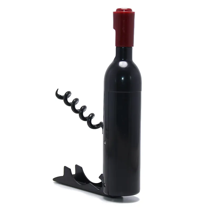 Wine Bottle Shaped Fridge Magnet Multifunction Portable Screw Cook Tools Red Wine Bottle Opener Plastic Corkscrew