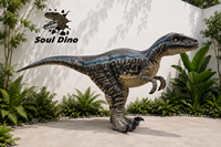 Costume de dinosaure Velociraptor réaliste pour adulte, avec pattes cachées, léger, taille réelle, pour centre commercial, avec fonction rugissement
