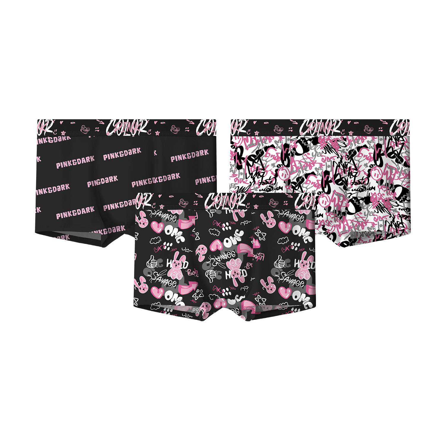 4-Colour Print Mid-Rise Boxer Brief: back coverage and leg-opening reference