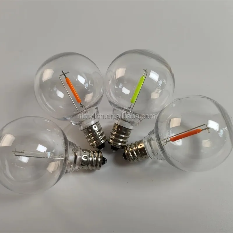 Factory Waterproof Outdoor String Lights Replacement 1W 10W Glass Clear Bulbs E12 G40 LED Bulb String Light Bulbs