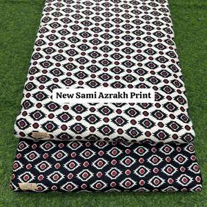 Handcrafted Sami Azrakh Cotton Fabric Classic Indian Pattern High Quality Textile Ideal <b>for</b> Apparel Boutique - Product Image 6