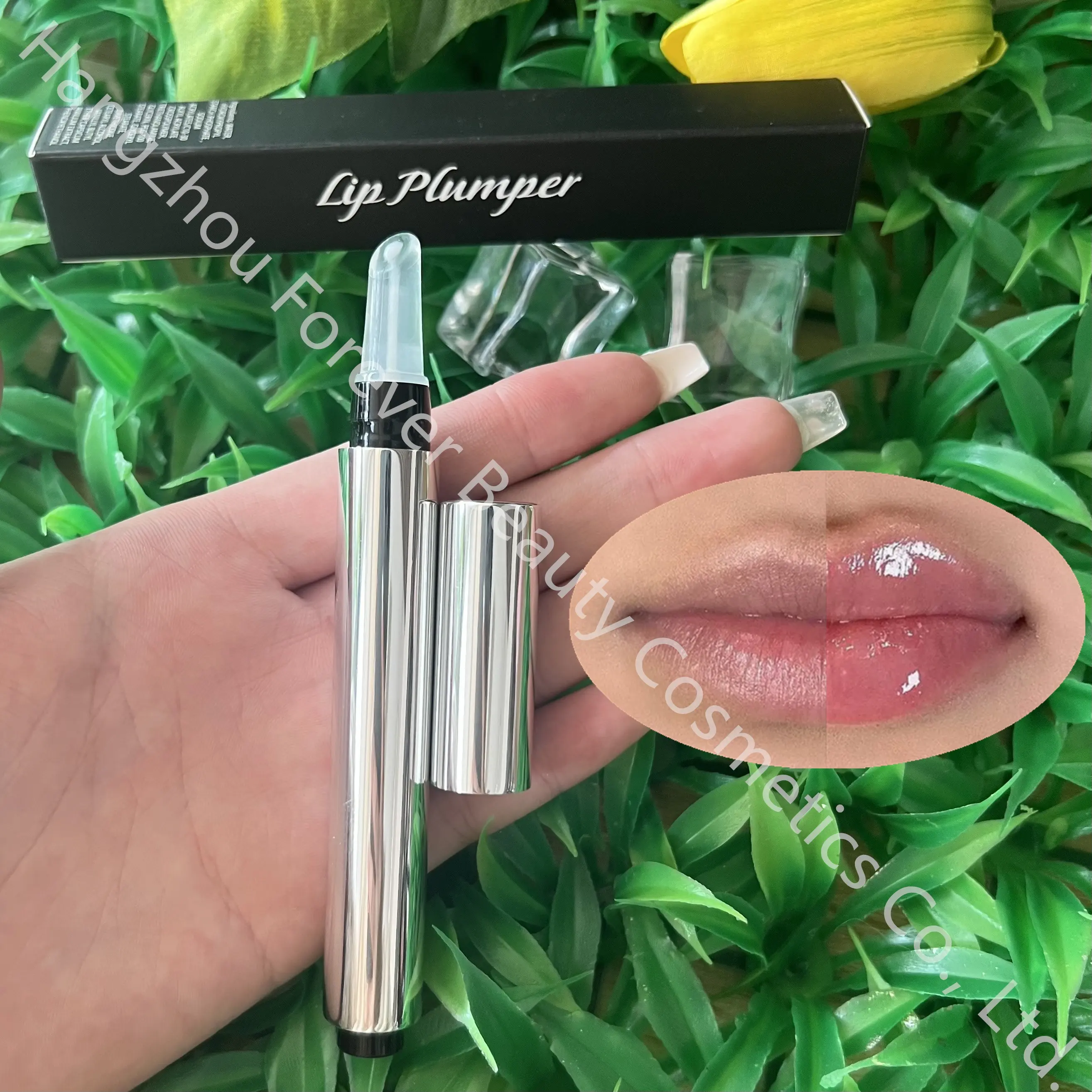 OEM hot selling lip plumper makeup long lasting private label silver lip plumper pen high quality